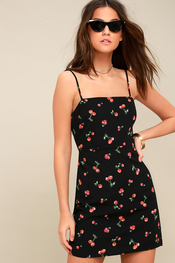 Cute Mini Dress - Cherry Print Mini ...